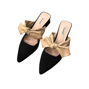 Coco suede and moire mules